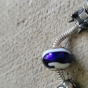 Murano blue and white charm